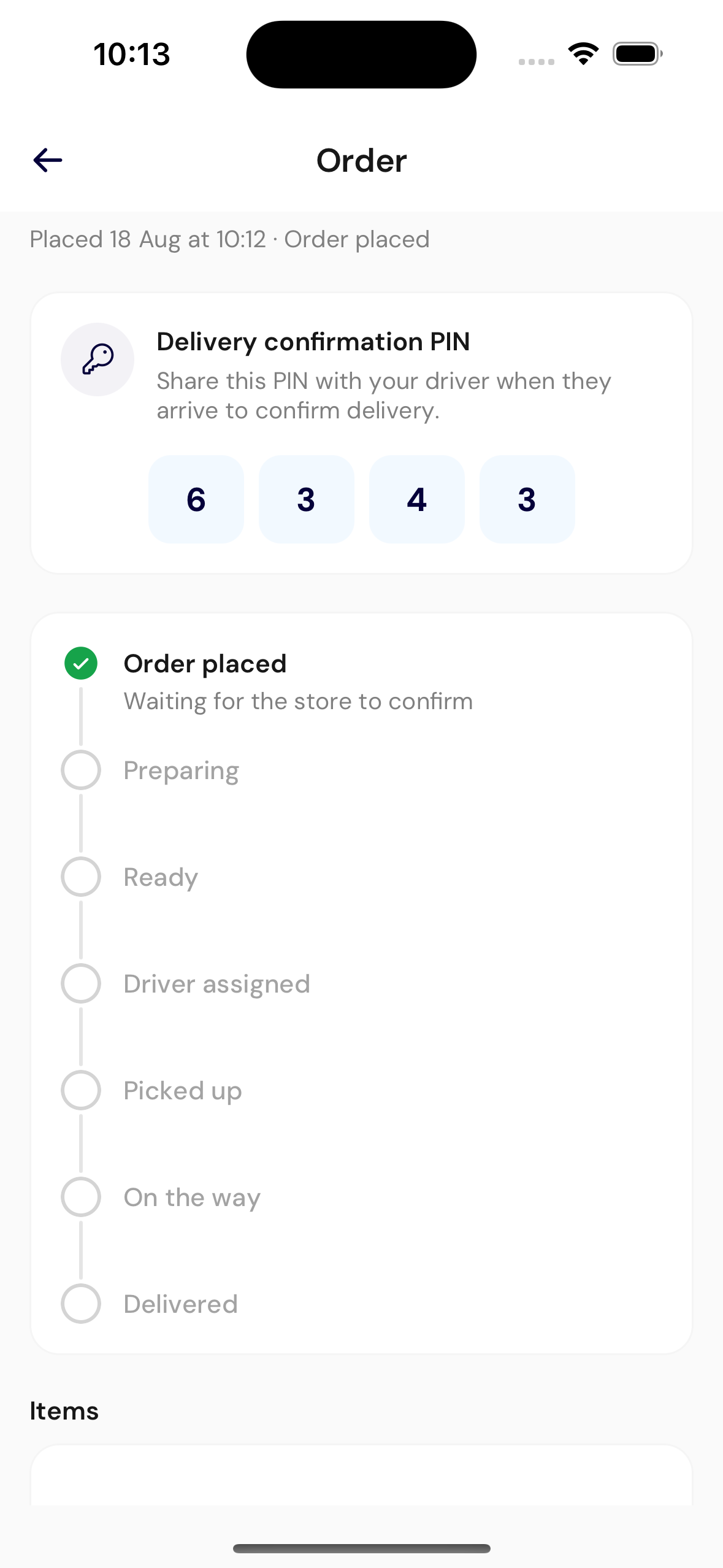 Track delivery live